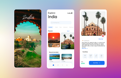 Travel app UI design ui