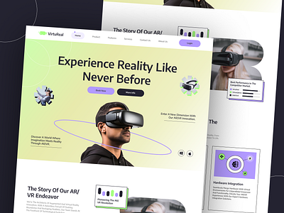 AR/VR Landing Page ar arvr blockchain crypto digital header hero homepage illustration landing page metaverse technology uiux virtual virtual reality vr web web design web ui website