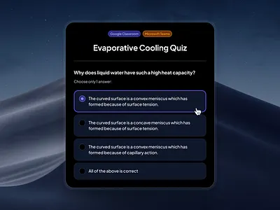 slothUI - World's Laziest Design System - E-Learning Quiz Dark button ui clean dark mode design system e learning e learning card figma learning management system minimal modern multiple choice ui online course quiz ui radio ui slothui soft ui ui design ui kit