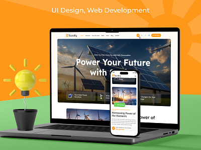 Sunify - Solar Energy Website UI branding energy efficiency energy website enviroment graphic design green energy renewable renewable energy solar solar system solar website ui