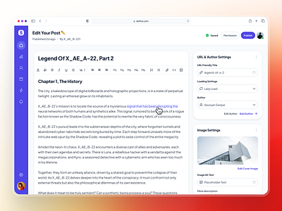 slothUI - World's Laziest Design System - Text/Content Editor UI clean content editor content editor ui design system figma gradient minimal modern orange post editor post editor ui purple slothui soft text editor text editor ui ui ui design ui kit wysiwyg editor