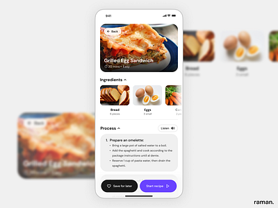 Detailed Recipe Page app design food app food deilvery app graphic design page recipe app recipe page ui ui design ux ux design