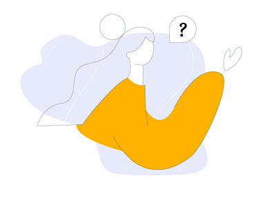 Asking a question character design illustration question simple yellow