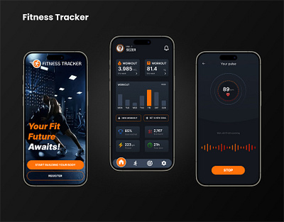 Fitness tracker App adobexd animation design design process figma fitness tracker mobile app fitness tracking app graphic design logo mobile app mockup prototype ui uiux user experience user interface wireframe