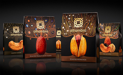 Alhambra nuts branding graphic design illustration packaging design typography