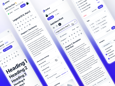 slothUI - World's Laziest Design System - File Upload Mobile UI blog edit clean content editor figma gradient minimal mobile mobile app mobile ui post editor post editor ui purple slothui soft text editor ui ui design ui kit wysiwyg editor wysiwyg editor ui