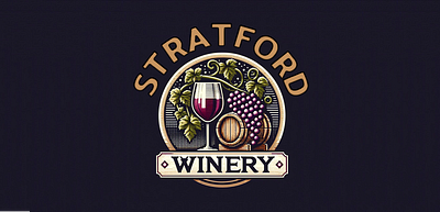 Stratford-Winery-Logo-1600 app branding design graphic design illustration logo logos typography ui vector