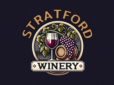 Stratford-Winery-Logo-1600 app branding design graphic design illustration logo logos typography ui vector