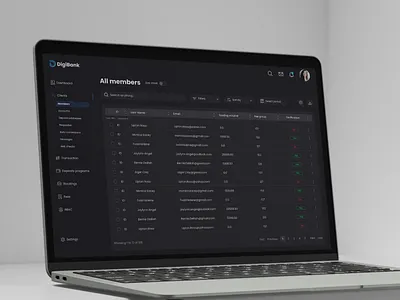 Cryptocurrency Bank | CRM | Table admin panel banking blockchain crm crypto cryptocurrency dark mode dashboard filters side menu table ui ui trends web application