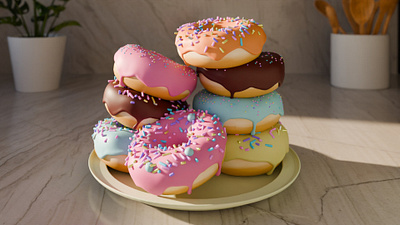 Donut 3d graphic design motion graphics
