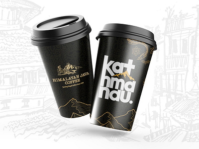 Takeaway Cup Design in Black coffee takeaway design