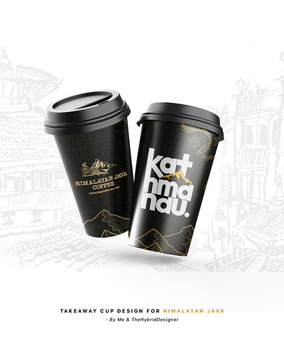 Takeaway Cup Design in Black coffee takeaway design