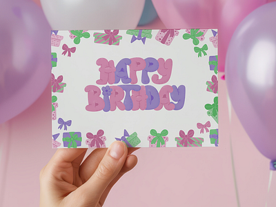 Birthday Candy Greetings and Printout birthday birthday party candy colored card graphic design greetings illustration mug print poster printout