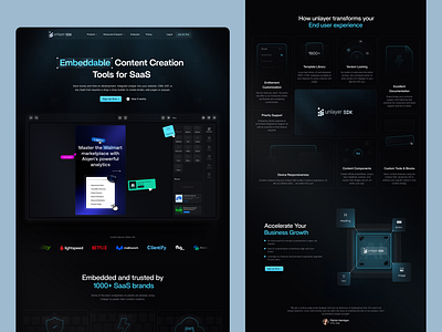 Landing Page Design ai ai website dark theme dark theme website figma saas saas website web design website website design