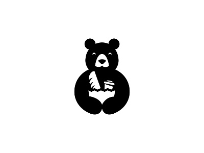 The Busy Bear alex seciu animal logo bakery logo bear bear logo branding coffee logo logo design logo designer negative space