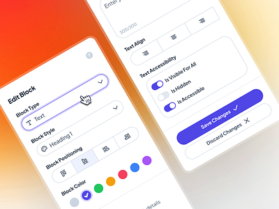 slothUI - World's Laziest Design System - Content Editor Card UI blog editor clean color input content editor design system dropdown input figma gradient minimal modern orange post editor slothui soft text editor text input toggle input ui ui design ui kit