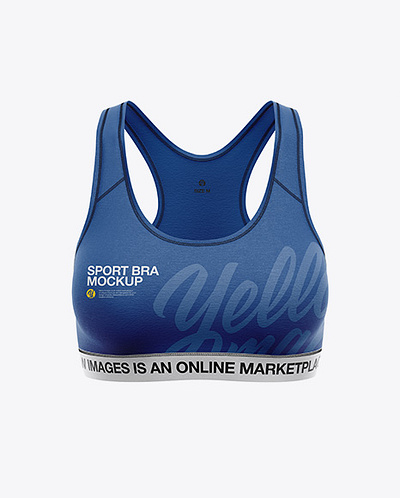 Free Download PSD Women's Sports Bra Mockup - Front View mockup designs