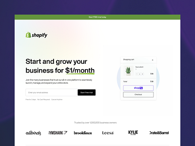 Shopify - landing page redesign figma landing page prototyping ui ux