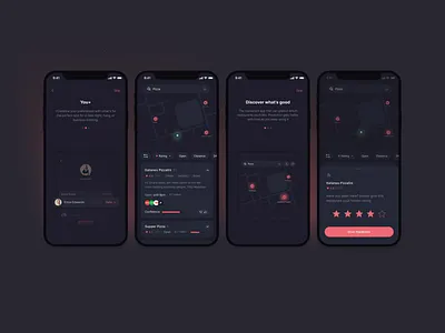 Foodective clean design dark exploration interface ui