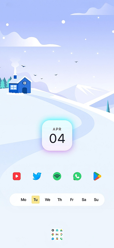Home screen user interface concept layout home screen layout illustration ui