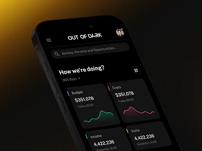 Out of Dark - Mobile app design interface mobile app product design ui