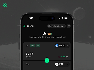 Sparkfi UI blockchain defi interfacedesign sparkfi tradefi ui uxui web3