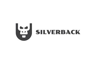 Silverback Logo animal ape branding design exclusive face frame front gorilla guard guardian head illustration logo monkey sale secure security shield silverback