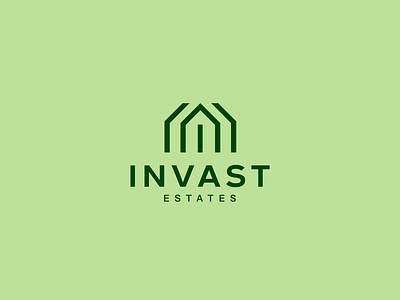 Invast Real Estate Investment blockchain branding concept double meaning financial growth homes house i i letter identity investment letter lettermark logo minimalist roxana niculescu simple