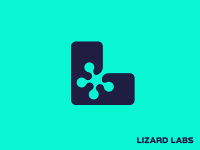 Lizard Labs logo design blockchain branding connection dao game gaming icon l leg letter lizard logo monogram negative space technology web3