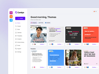 Contiyo - Dashboard application clean design figma logo simple ui