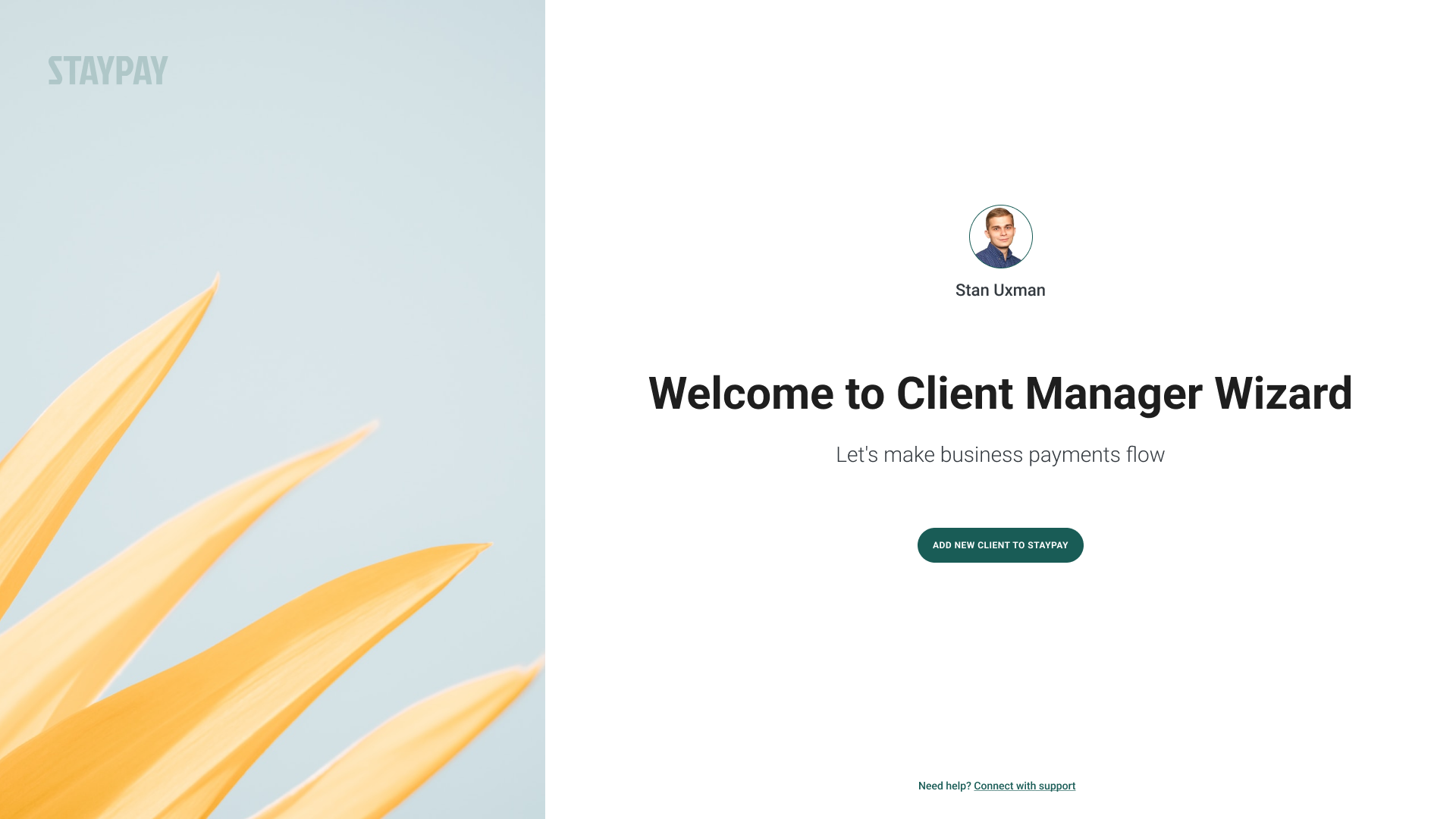 STAYPAY Client Onboarding Flow client onboarding document management files management kyc onboarding flow ux case wizard