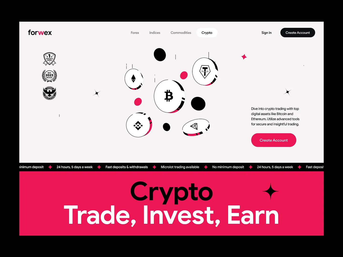 Modern Cryptocurrency Website Design for Trading Platforms