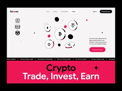 Trading Platform Web Design blockchain crypto art crypto platform cryptocurrency exchange financial fintech forex investment landing page product design trading trading platform ui ux user interface web app design web design website design