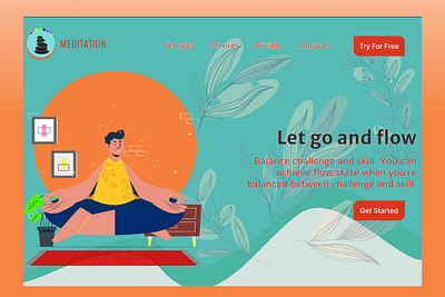 Landing Page #dailyui challenge 003 challenge dailyui design graphic design landing page meditation website ui ui design webpage design