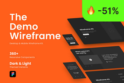 The Demo Wireframe Kit app chart design system figma tempale the demo wireframe kit ui ui kit ux web wireframing