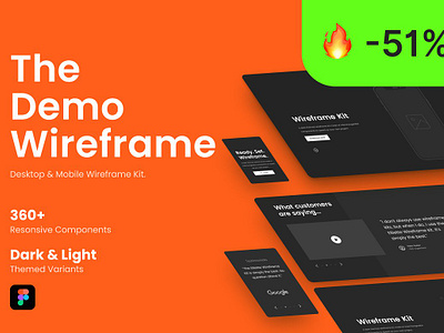 The Demo Wireframe Kit app chart design system figma tempale the demo wireframe kit ui ui kit ux web wireframing