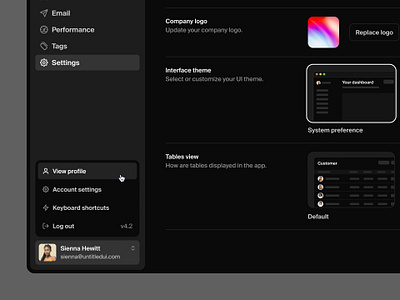 Settings page — Untitled UI dark mode dark theme dark ui darkmode figma nav preferences product design settings settings page ui design user interface user interface design