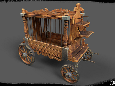 Circus Wagon - Stylized Wood 3d 3d modeling free game assets game props stylized substance painter texturing zbrush