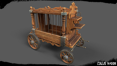 Circus Wagon - Stylized Wood 3d 3d modeling free game assets game props stylized substance painter texturing zbrush