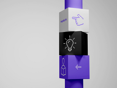 Megabyte - Branding brand brand identity branding clean colors design icons identity illustrations minimial violet way finding