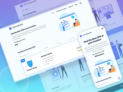 VPN Around - VPN Service Website Design branding logo mobile app ui user center design vpn vpn internet vpn service web app design