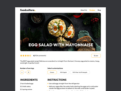 Recipe - Daily UI :: 040 040 concept cook book cookbook cooking daily 100 challenge daily ui 040 dailyui dailyui 040 dailyui040 dailyuichallenge design ingredients interface recipe ui ui design