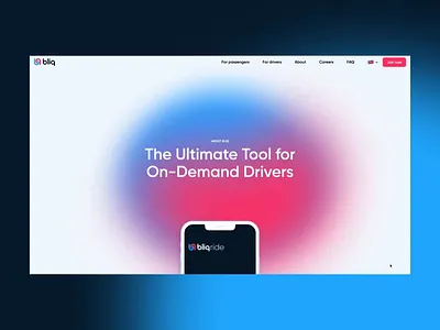 Bliq / about animation benefits call to action cta design fold gradient hero interaction interactive design motion graphics on scroll scroll text ui webdesign website