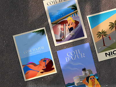 Postcards design graphic design illustration vector