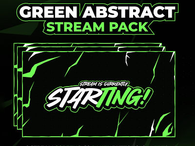 GREEN ABSTRACT STREAM PACKAGE TWITCH OVERLAY PACKAGE. animation etsy graphic design illustration logo motion graphics overlays starting soon screen stream graphics stream overlay stream overlays stream pack stream package twitch overlay twitch overlays twitch package twitch stream overlay twitch streaming youtube overlay youtube stream overlay