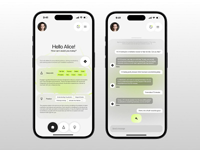 Aether - Chat Guided Meditation App ai ai app app app design inspiration meditation app relaxation app ui ui ux ui ux design user interface ux
