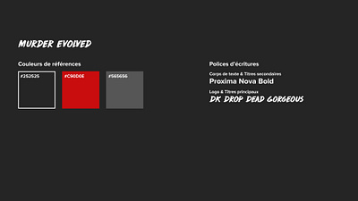 Murder Evolved (2023) branding game graphic design ui