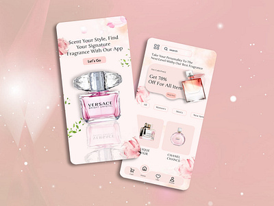 Perfume ecommerce graphic design ui