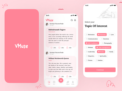 VMuse - Content Writer App branding content post content writer content writer app mobile app ui ui design uiux user center design write