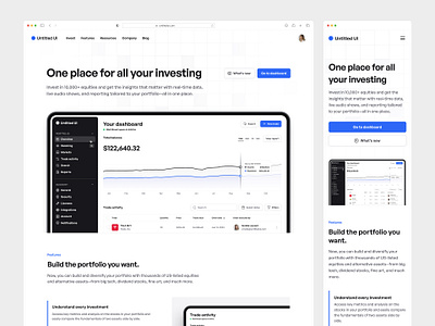 Fintech landing page — Untitled UI dashboard design finance fintech landing page marketing site minimalism ui design user interface web design